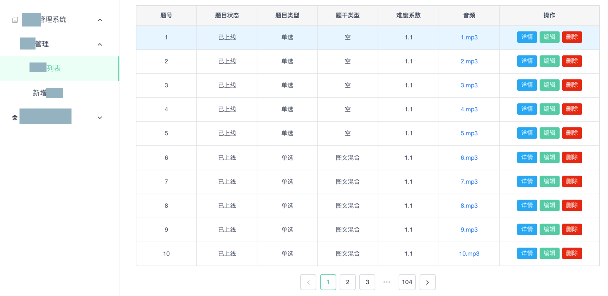 某管理后台的某数据的列表图