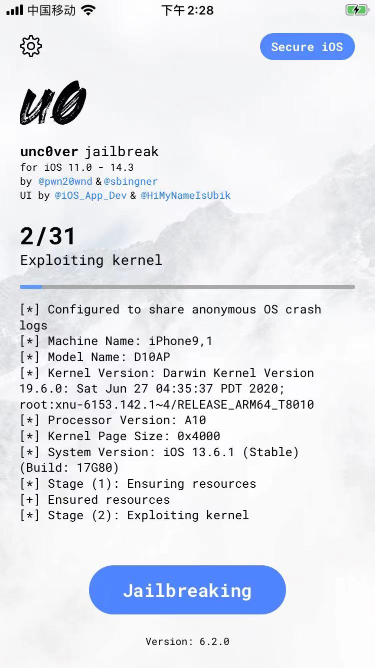 unc0ver_jailbreaking_2_31
