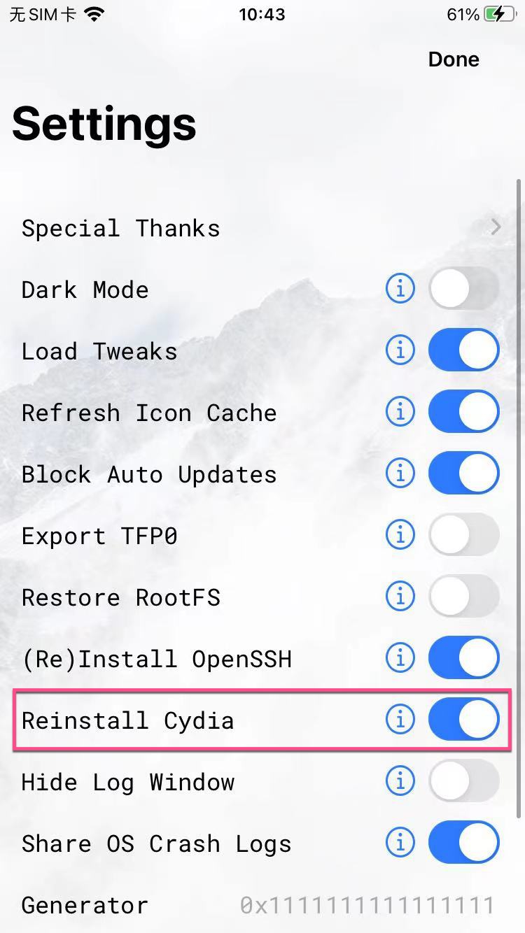 unc0ver_settings_reinstall_cydia