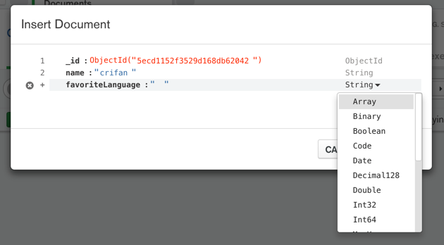 mongodb_compass_insert_array