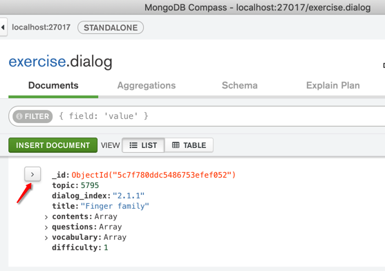 mongodb key can expand