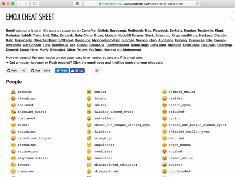 Emoji的Cheat Sheet