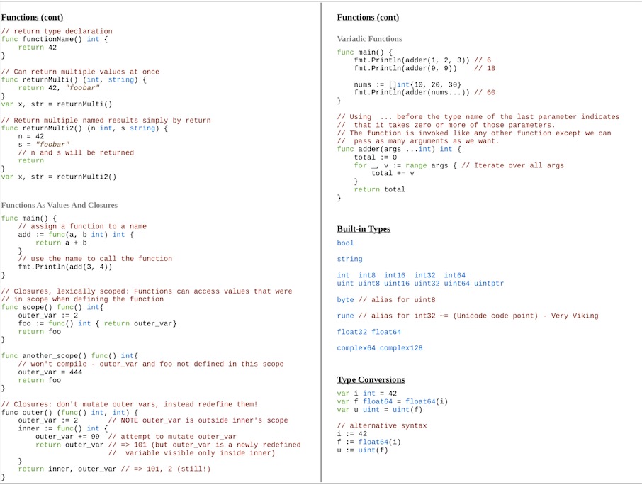 Go的cheat sheet - 2